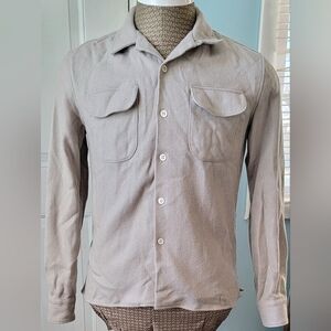Knickerbocker Merino Husdon Button Down Shacket Mens S Taupe Wool Gorpcore Grung